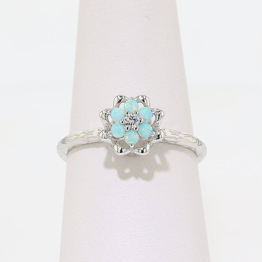 Tulip Rings™ - Signature Color - Opal Large and Small Original Sterling Silver