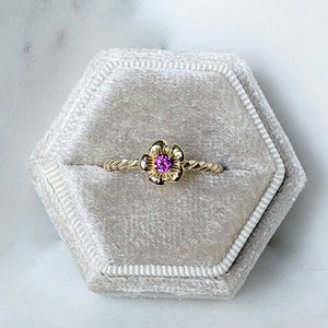 Wild Rose Rings - 10K Solid Yellow Gold -Genuine Birthstones