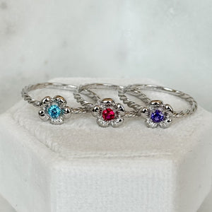 Reimagined Wild Rose Rings - Sterling Silver Special Colors