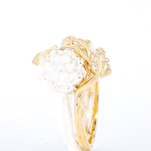 Large Tulip Ring Leaf Wrap - Yellow Gold