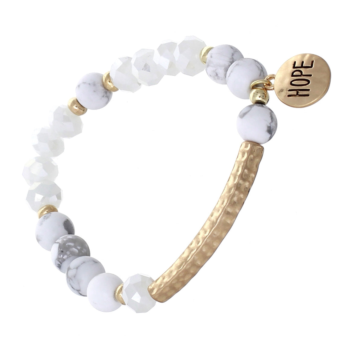 "Hope" Natural Stone Bracelet with Charm
